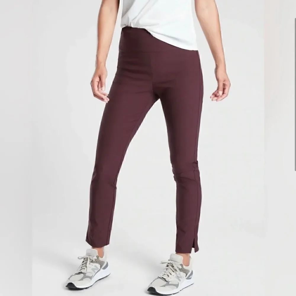 Athleta Wander Slim Ankle Pants Maroon
